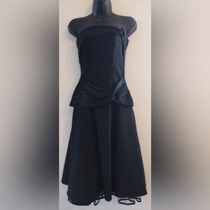 Vntg 90s Y2K Formal Dress SZ 5/6 Black Strapless Sophisticated B Darlin
